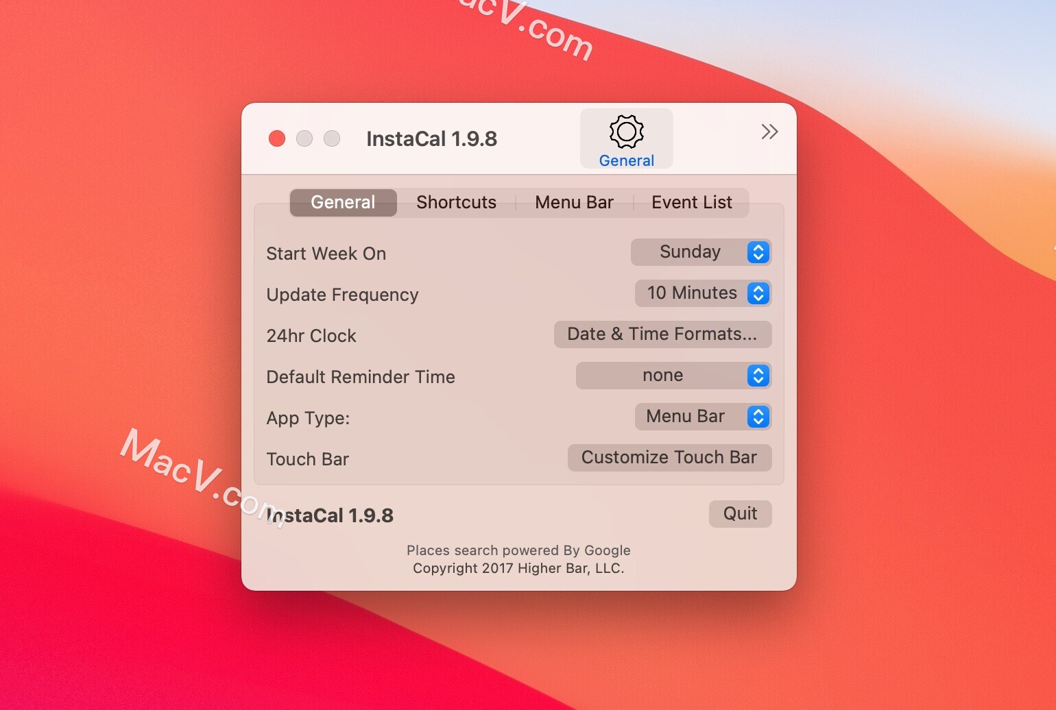 InstaCal mac破解版-InstaCal for Mac(菜单栏日历工具)下载