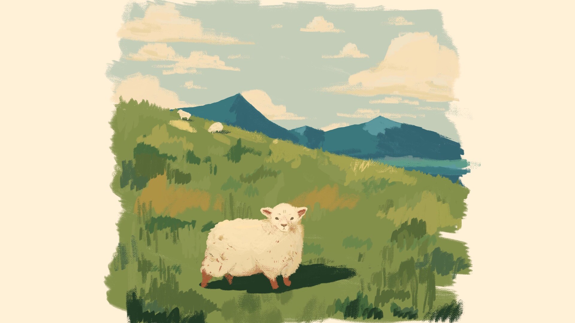 草地上的小羊Mac动态壁纸