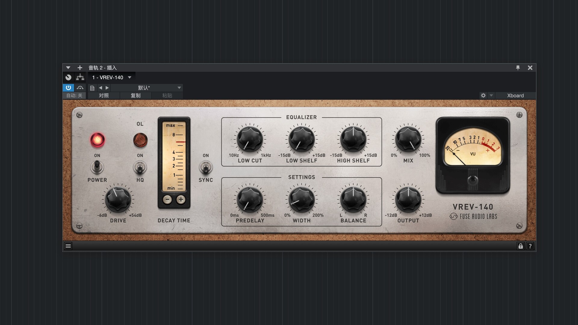 Fuse Audio Labs VREV-140 for mac(复古混响插件) 