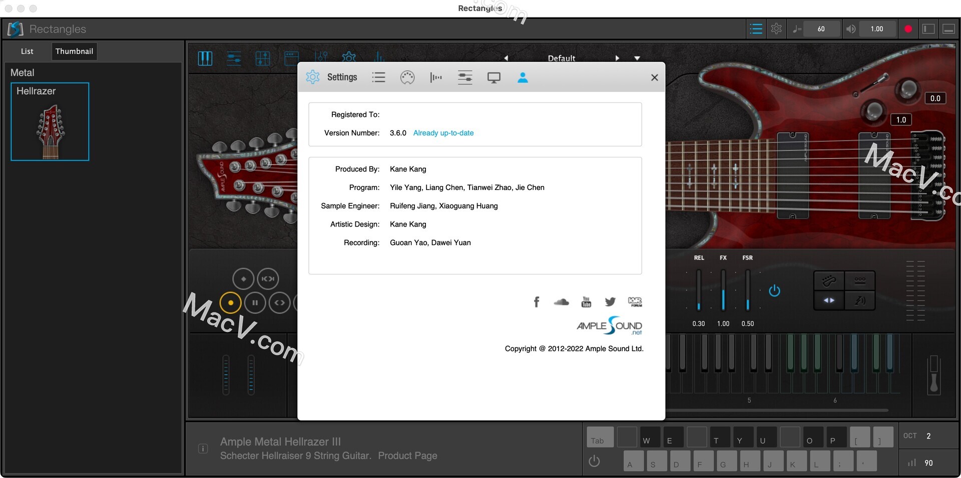 Hellrazer破解版下载-Ample Sound Ample Guitar Metal Hellrazer for Mac(九弦电吉他音源)
