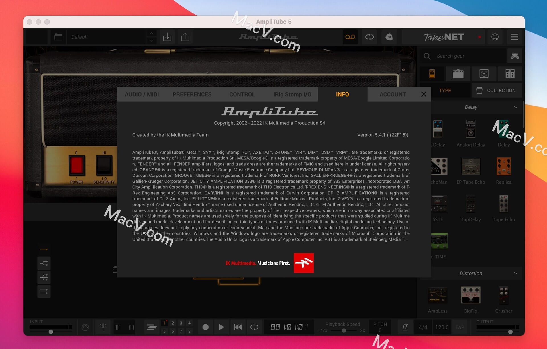 amplitube 5破解版-IK Multimedia AmpliTube 5 for Mac(吉他效果器)下载