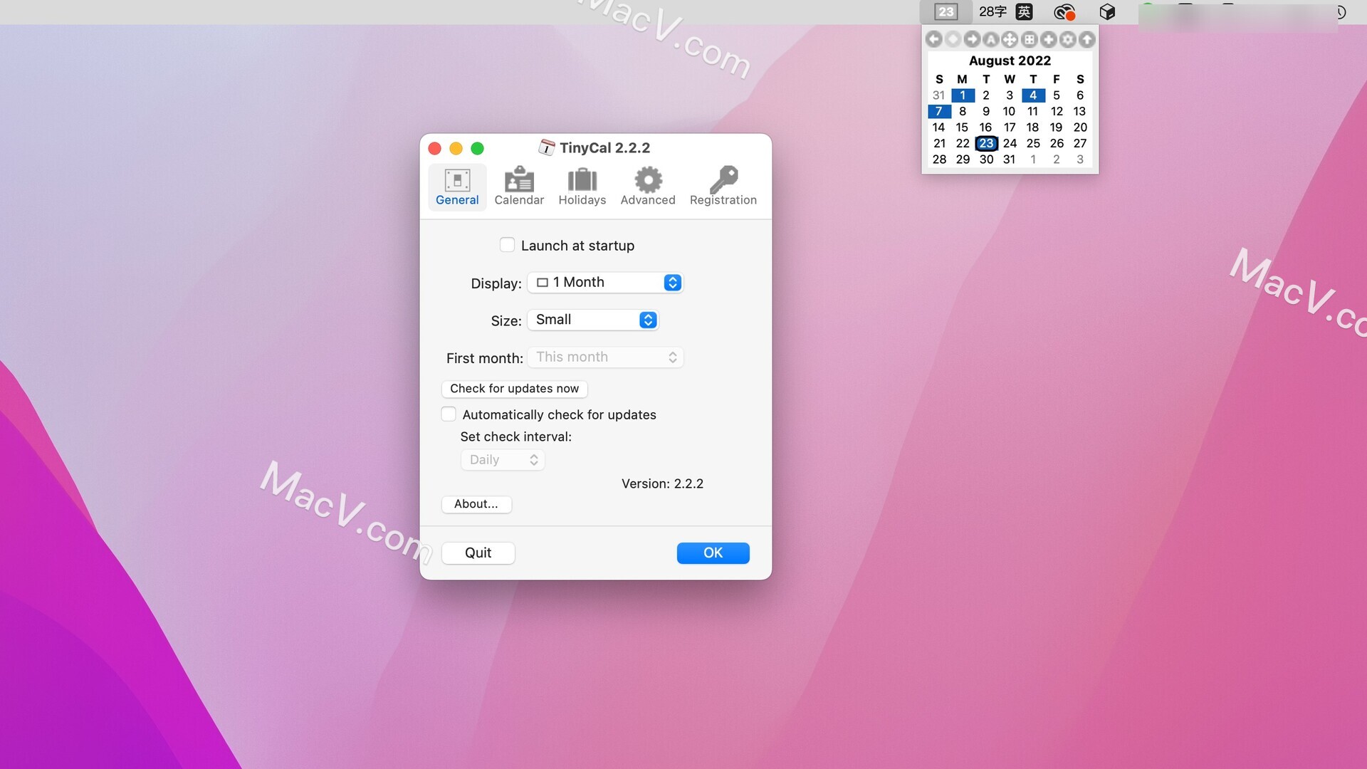 TinyCal mac版-TinyCal for Mac(Google 和 Apple 日历软件)下载