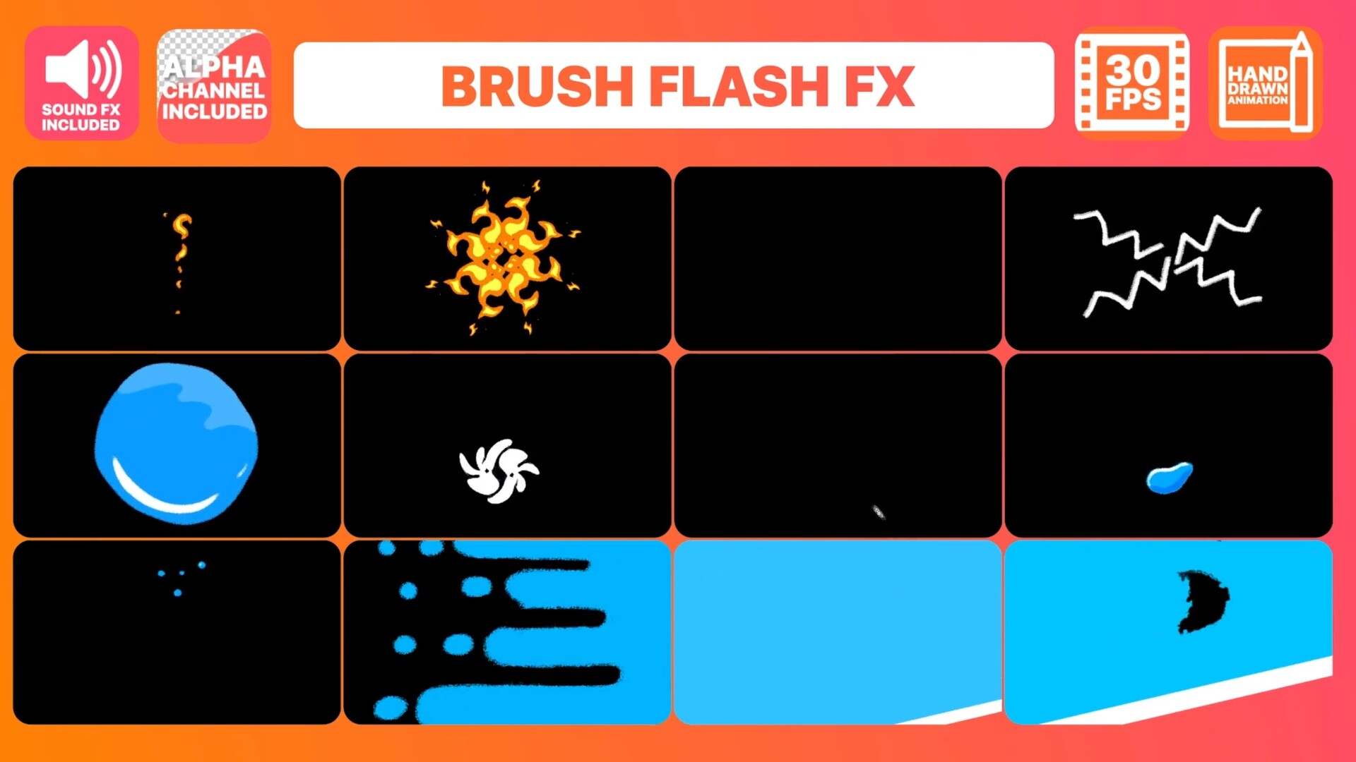 FCPX插件:闪烁特效动画模板Brush Flash FX