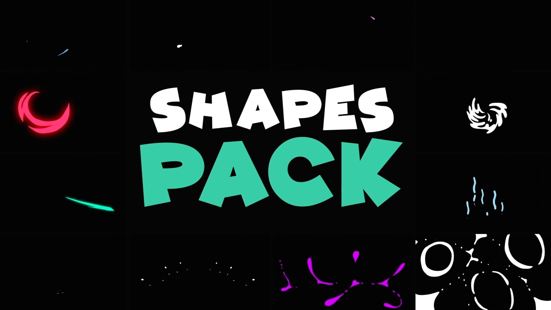 fcpx插件:彩色动画动态形状过渡模版Shapes Pack