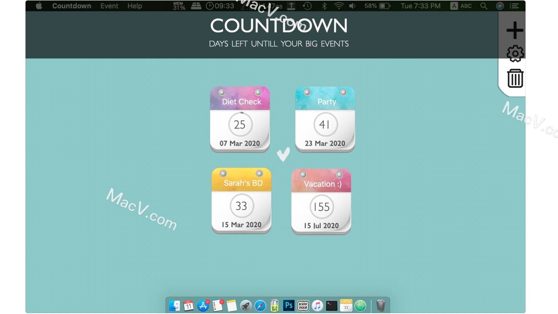 Countdown mac破解版-Countdown for mac(mac倒计时软件)下载