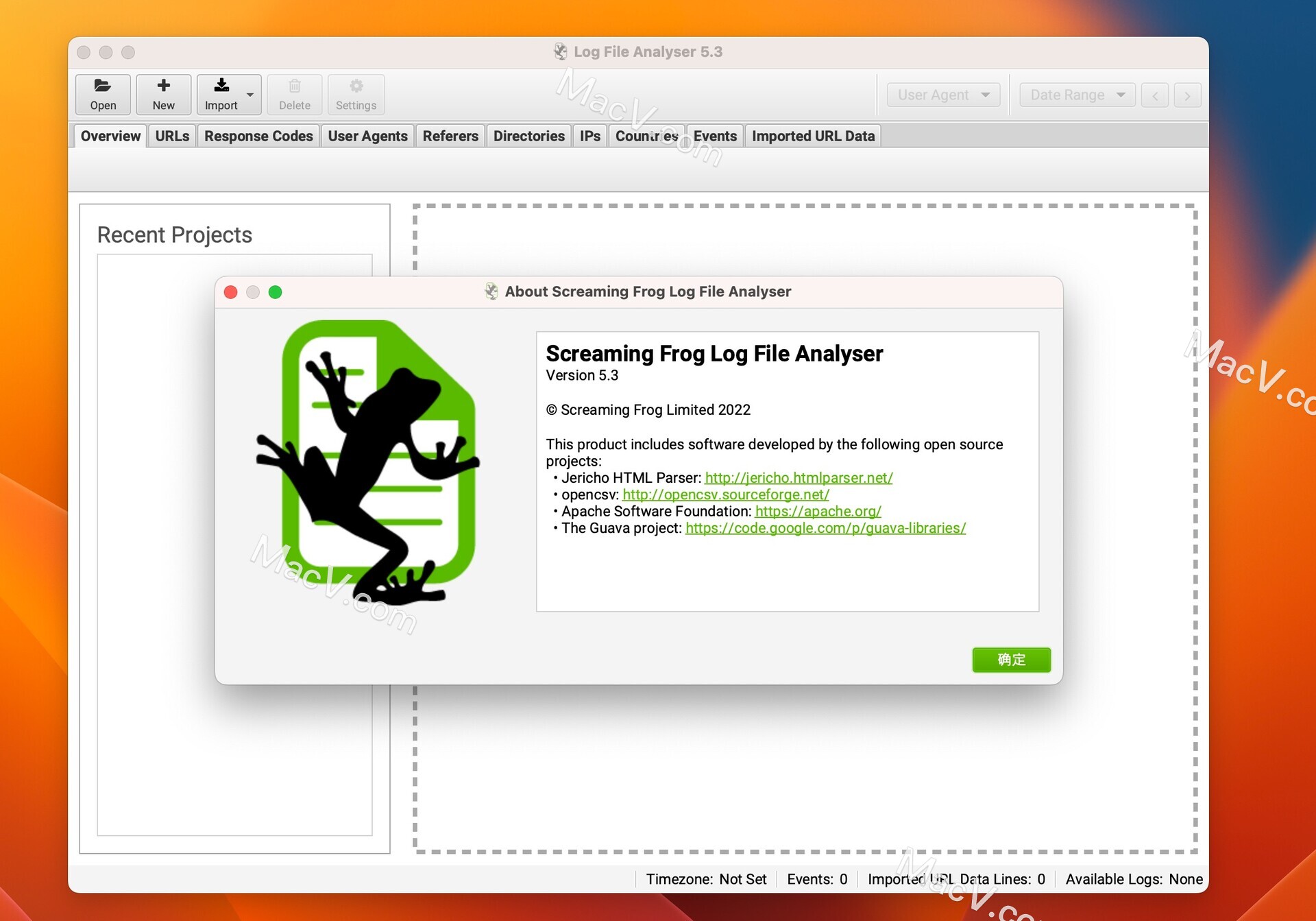 Screaming Frog Log File Analyser Mac破解版-Screaming Frog Log File Analyser for Mac(日志文件分析器) 下载