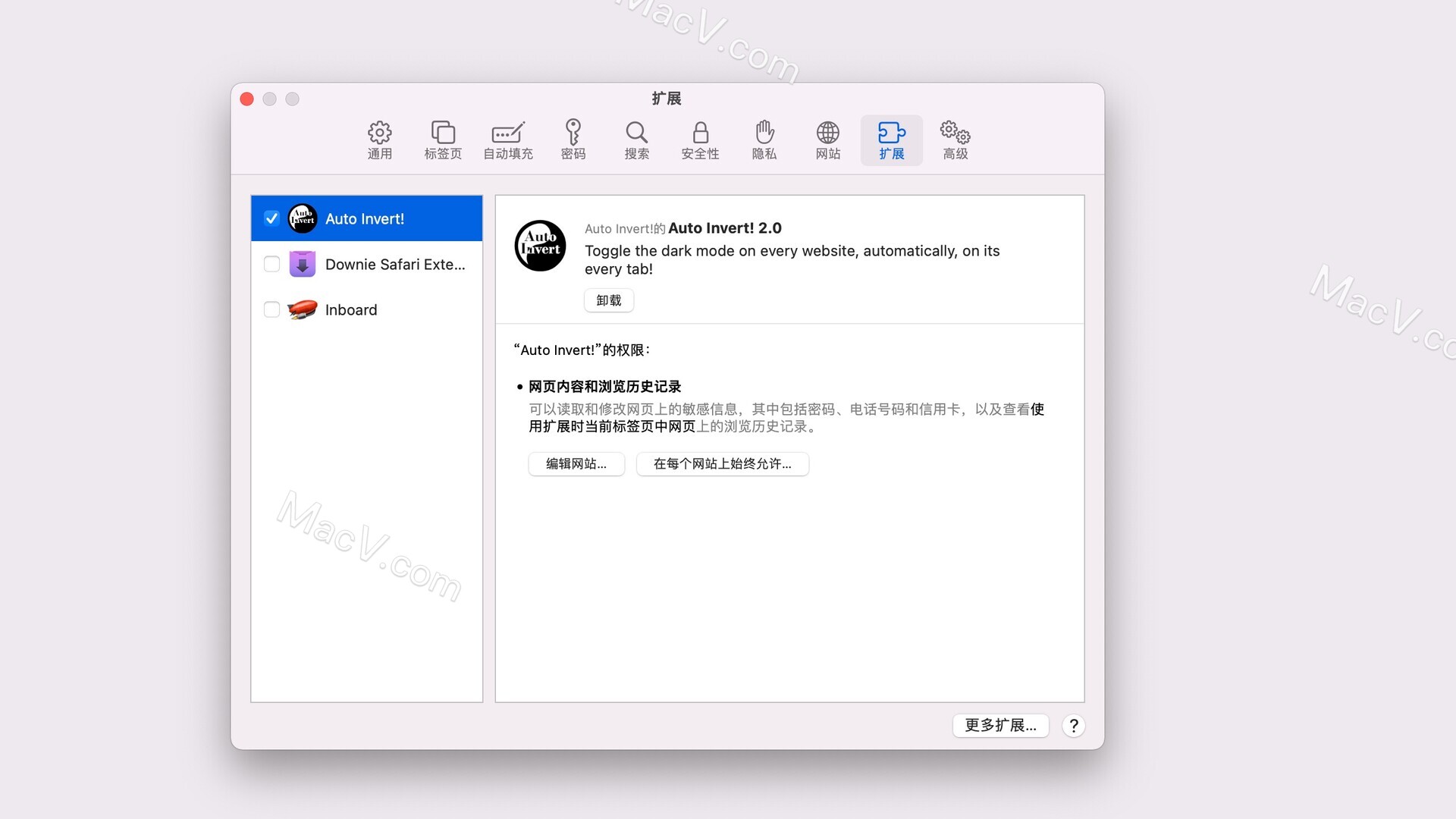 Auto Invert! -Auto Invert! for Mac(Safari网页黑暗模式扩展工具)下载