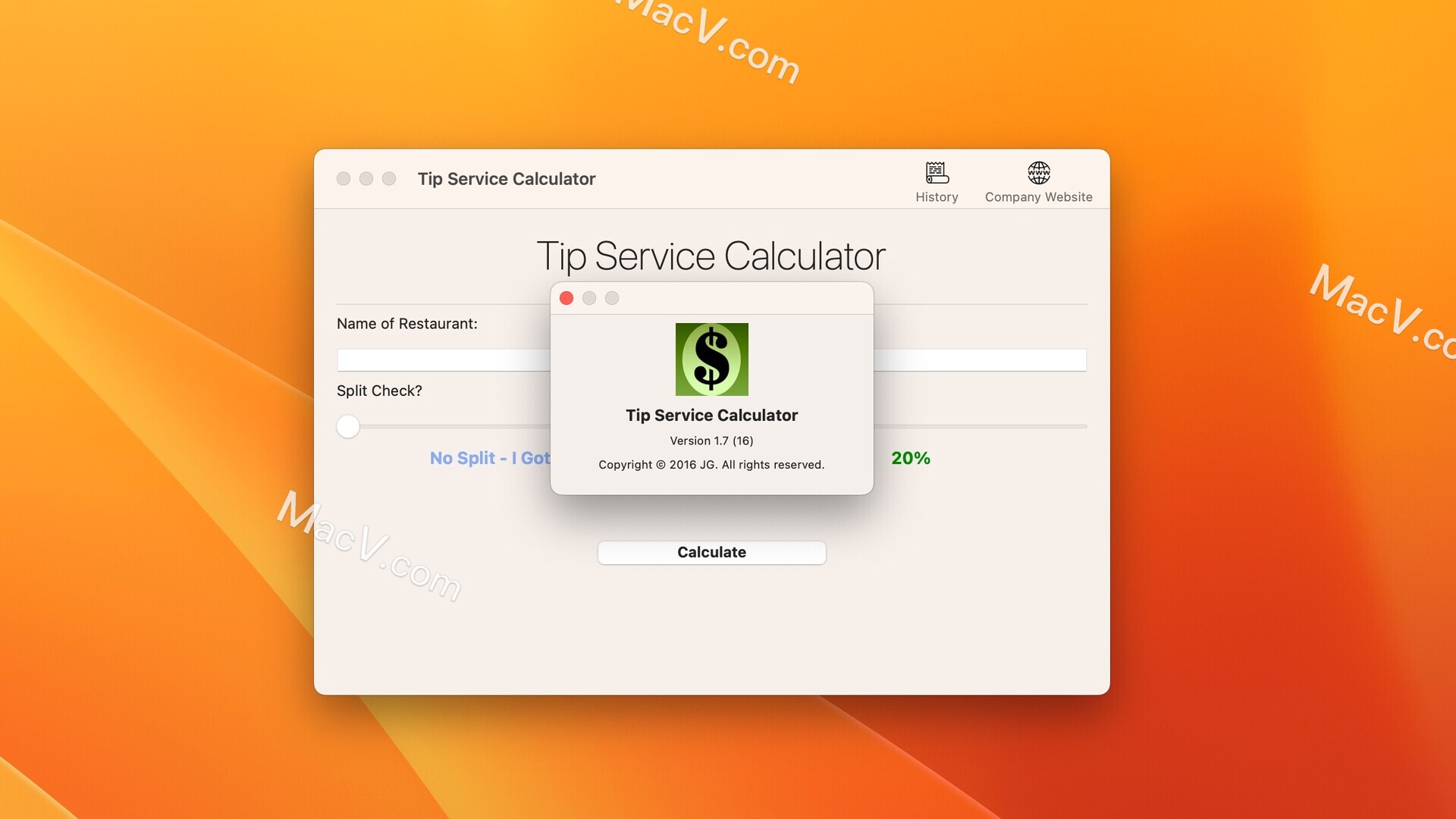 Tip Service Calculator直装版下载-Tip Service Calculator for Mac(小费计算器) 