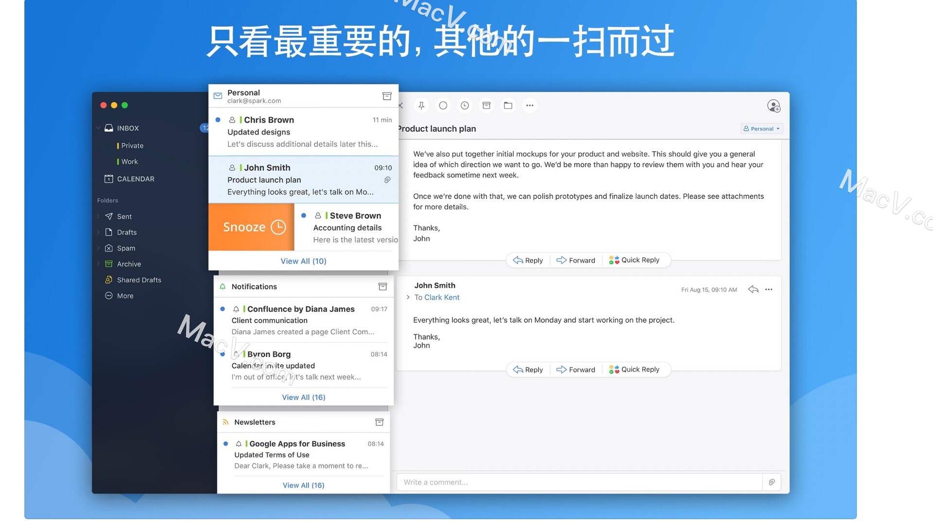 sparkr for Mac版下载-Spark for Mac(个人邮件客户端)