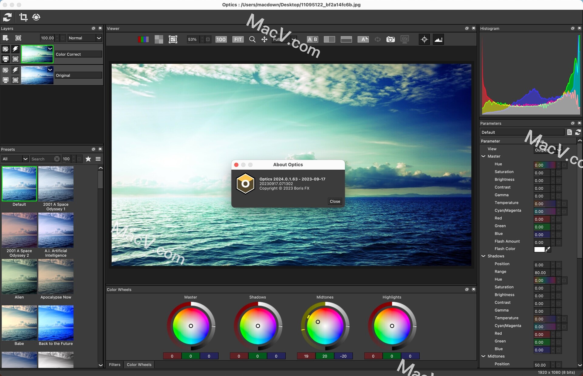 Optics mac破解版下载-Boris FX Optics 2024 for Mac(照片光晕光学特效模拟调色软件)支持ps2024 