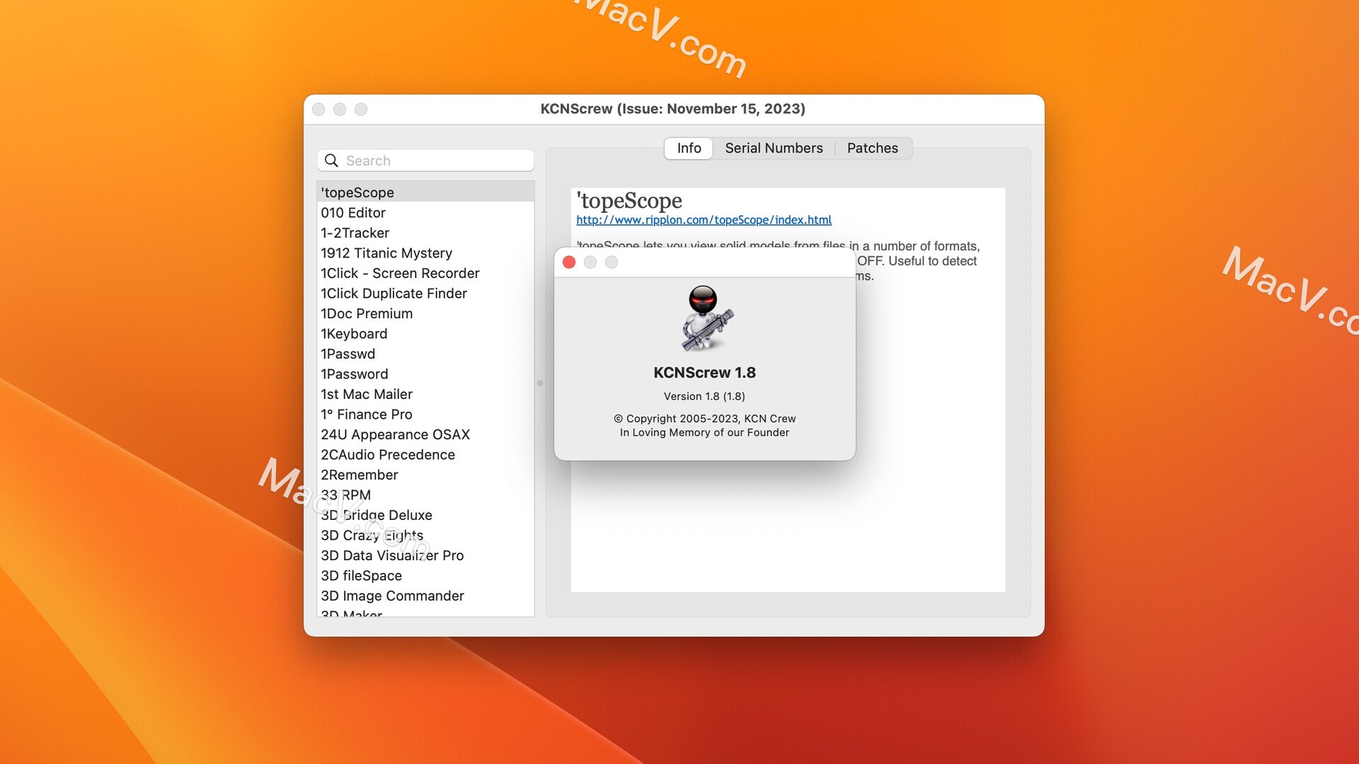 KCNScrew Pack mac破解版下载-KCNScrew Pack for mac(Mac序列号查询软件)