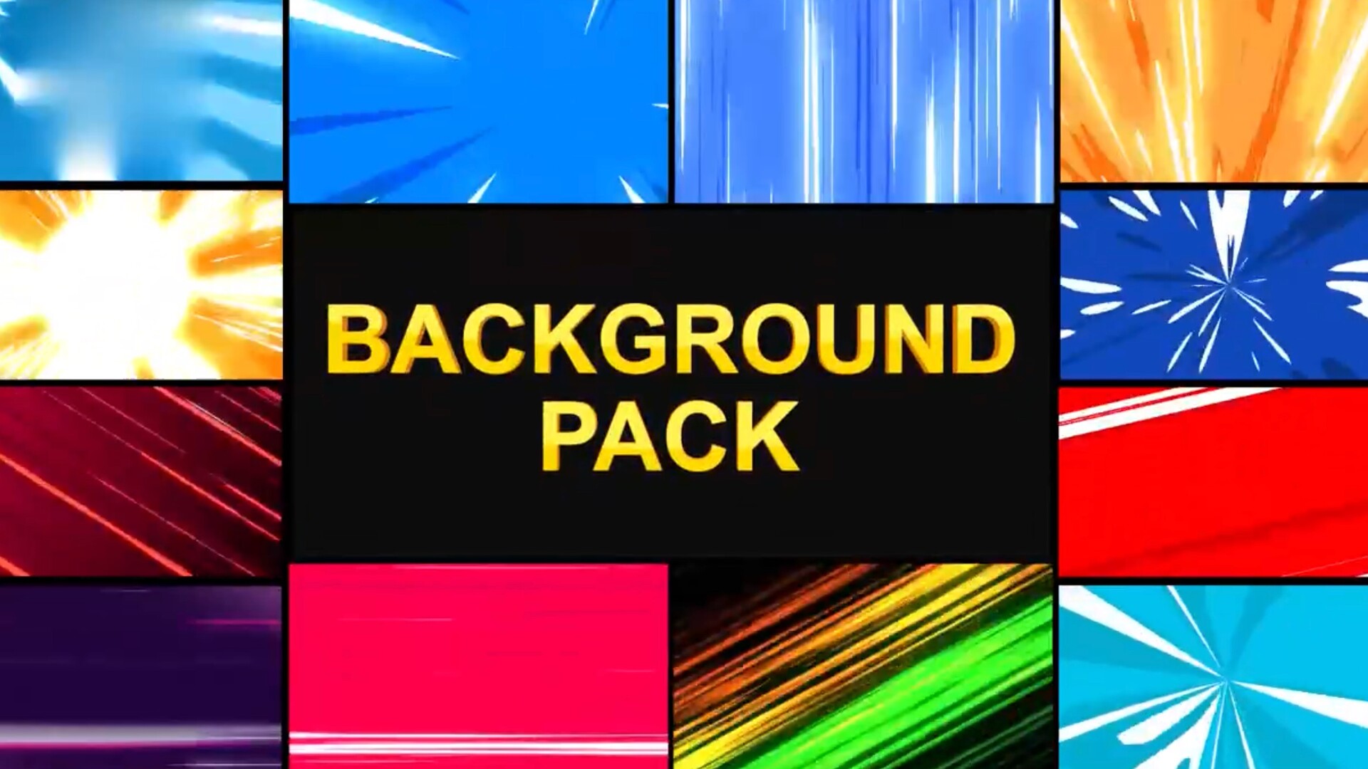 fcpx插件:12种酷炫动漫卡通速度线背景动画 Speedlines Backgrounds插件