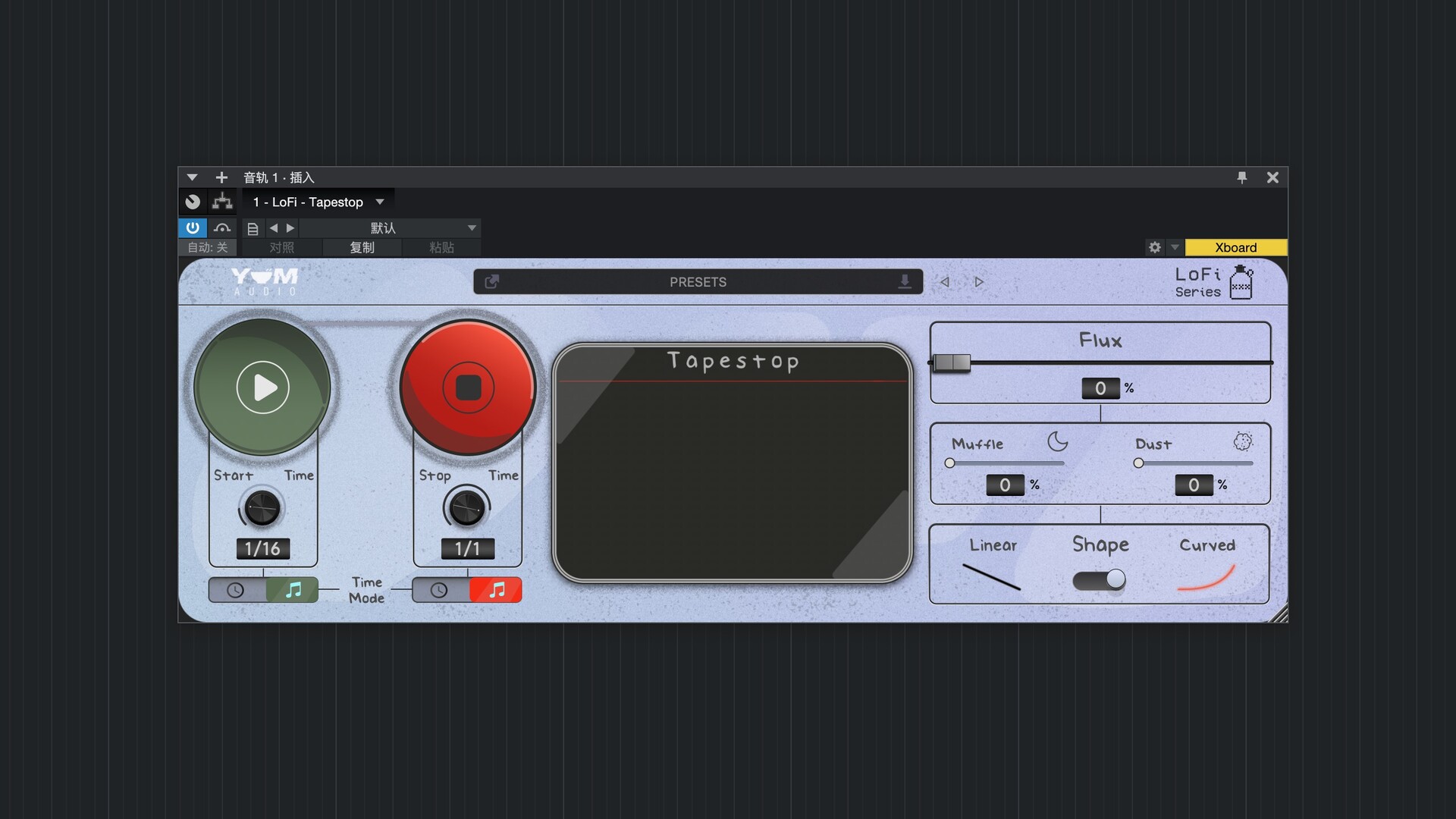 Yum Audio LoFi Tapestop for Mac(高保真磁带模拟播放插件)