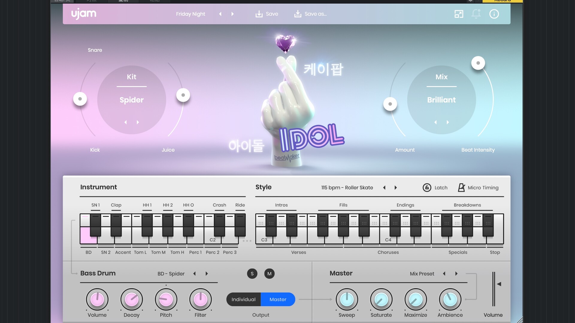 uJAM Beatmaker IDOL for Mac(现代音乐虚拟节拍器插件)