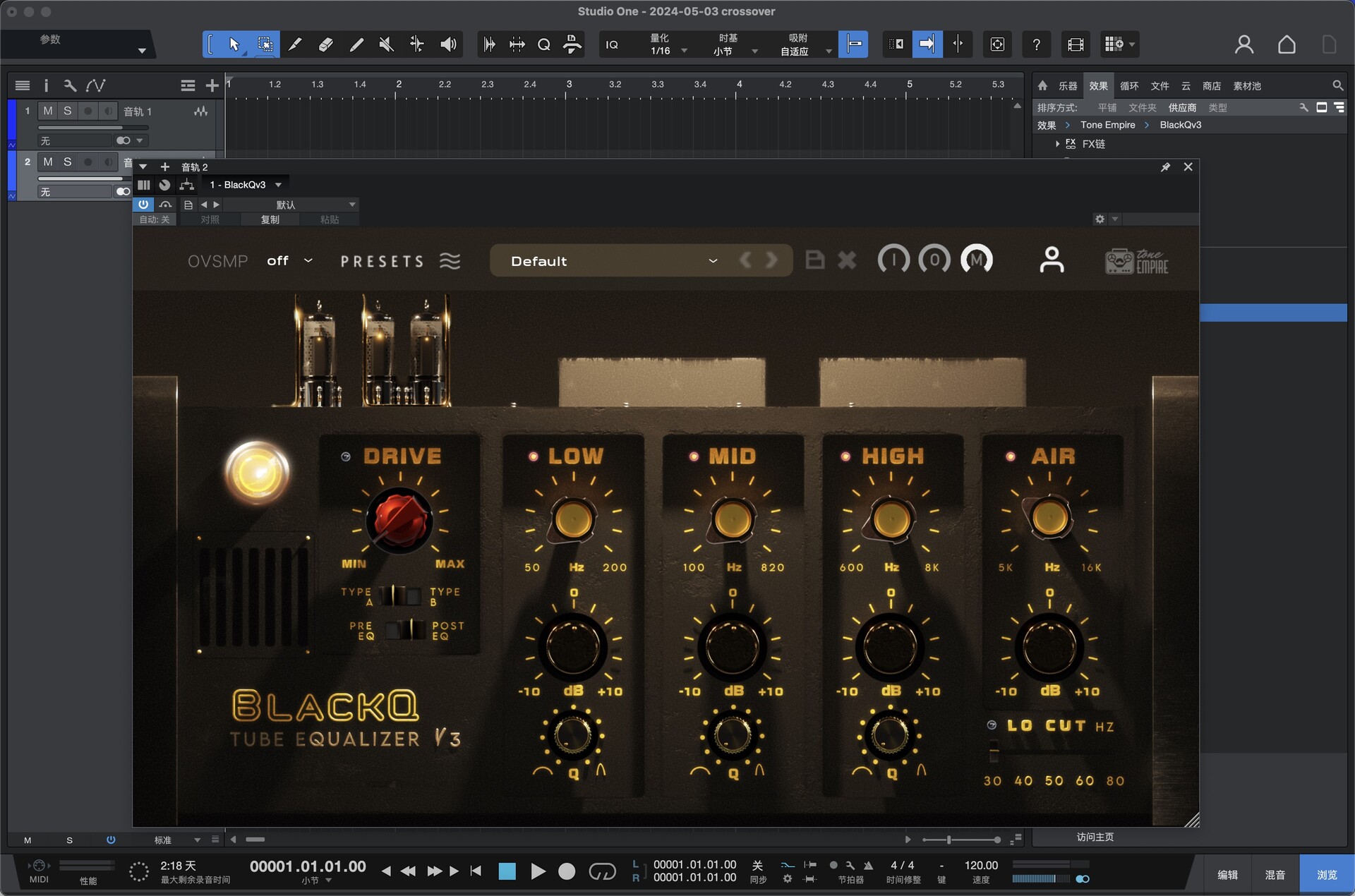  Tone Empire BLACK Q v3 for Mac(电子管多功能均衡器)