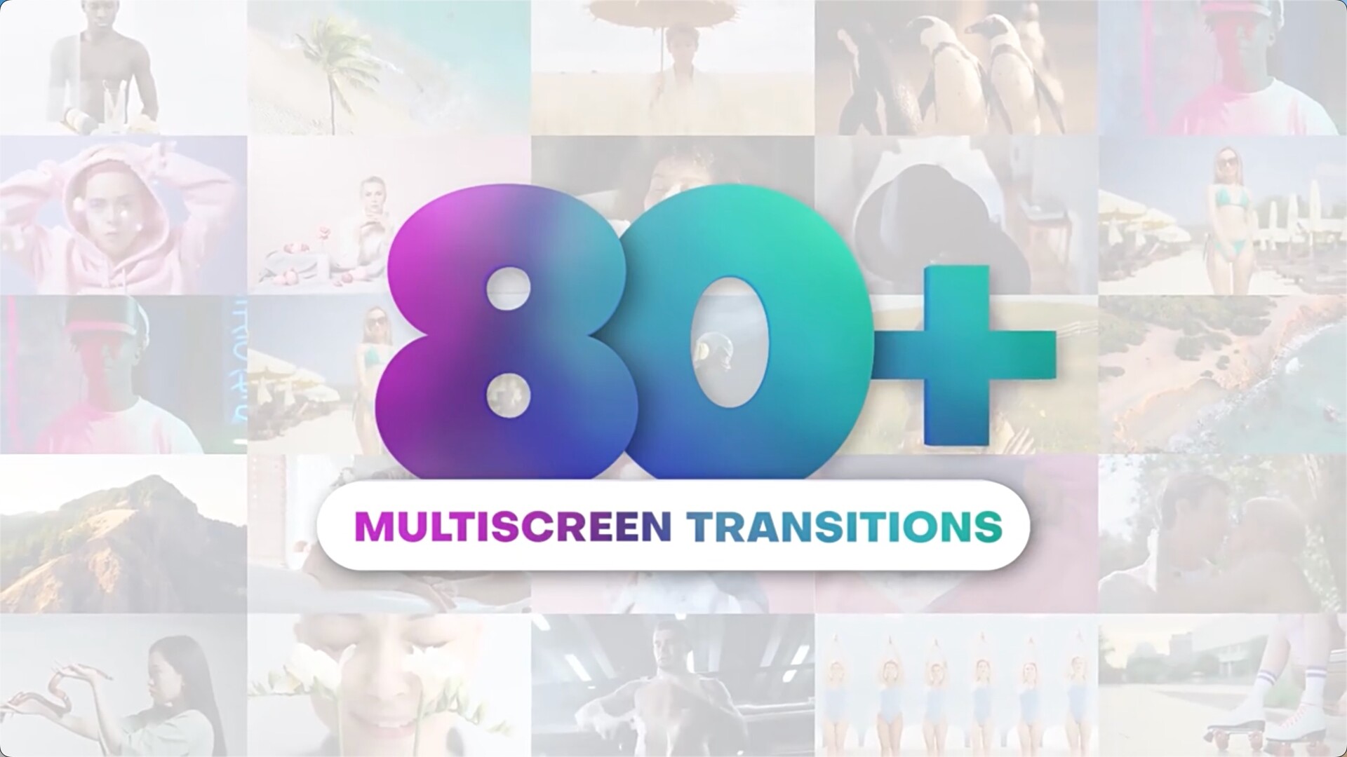 FCPX插件-84个动态分屏展示转场过渡效果预设 Multiscreen Transitions Pack