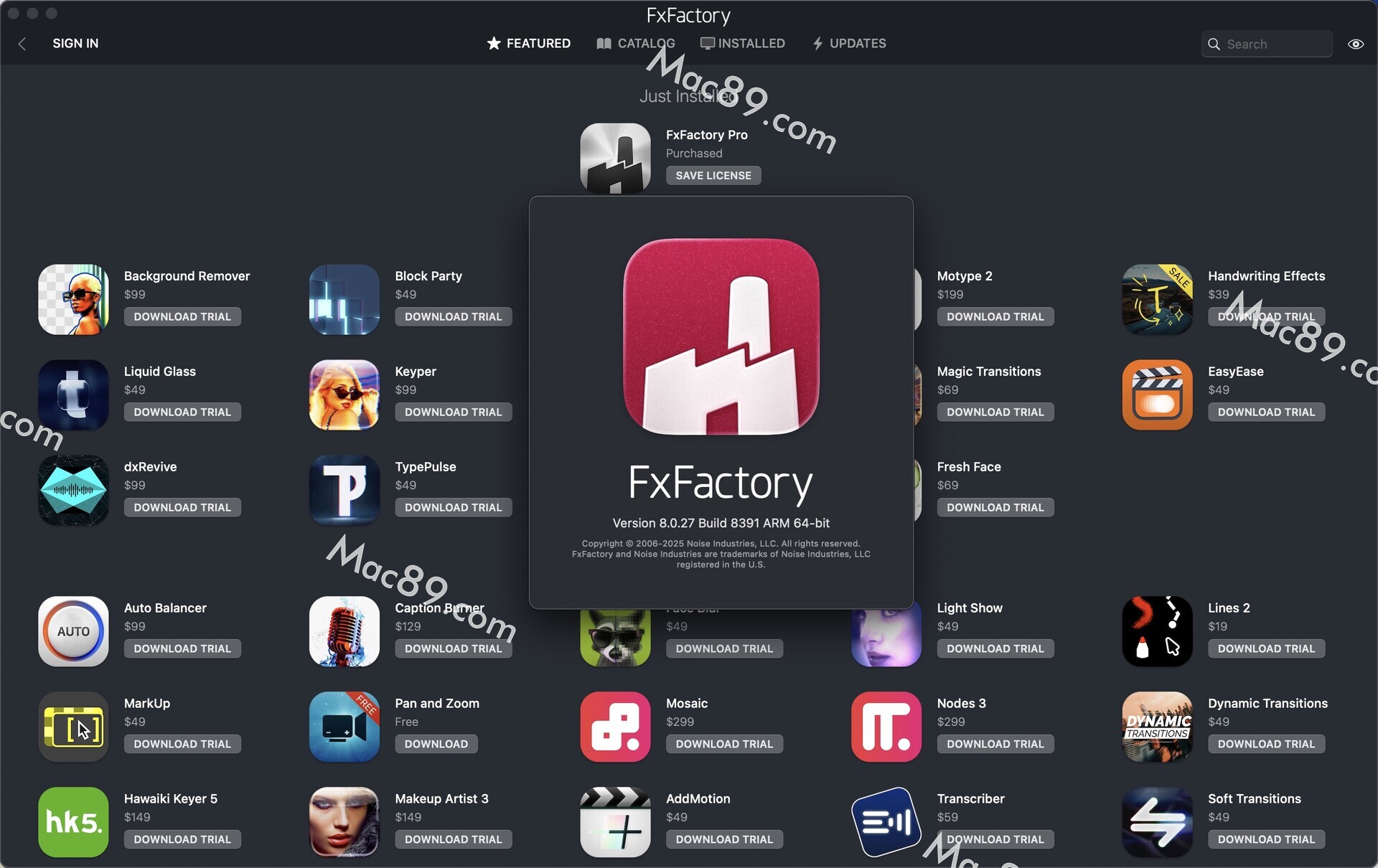 FxFactory 8 Pro for Mac(视觉特效处理包)